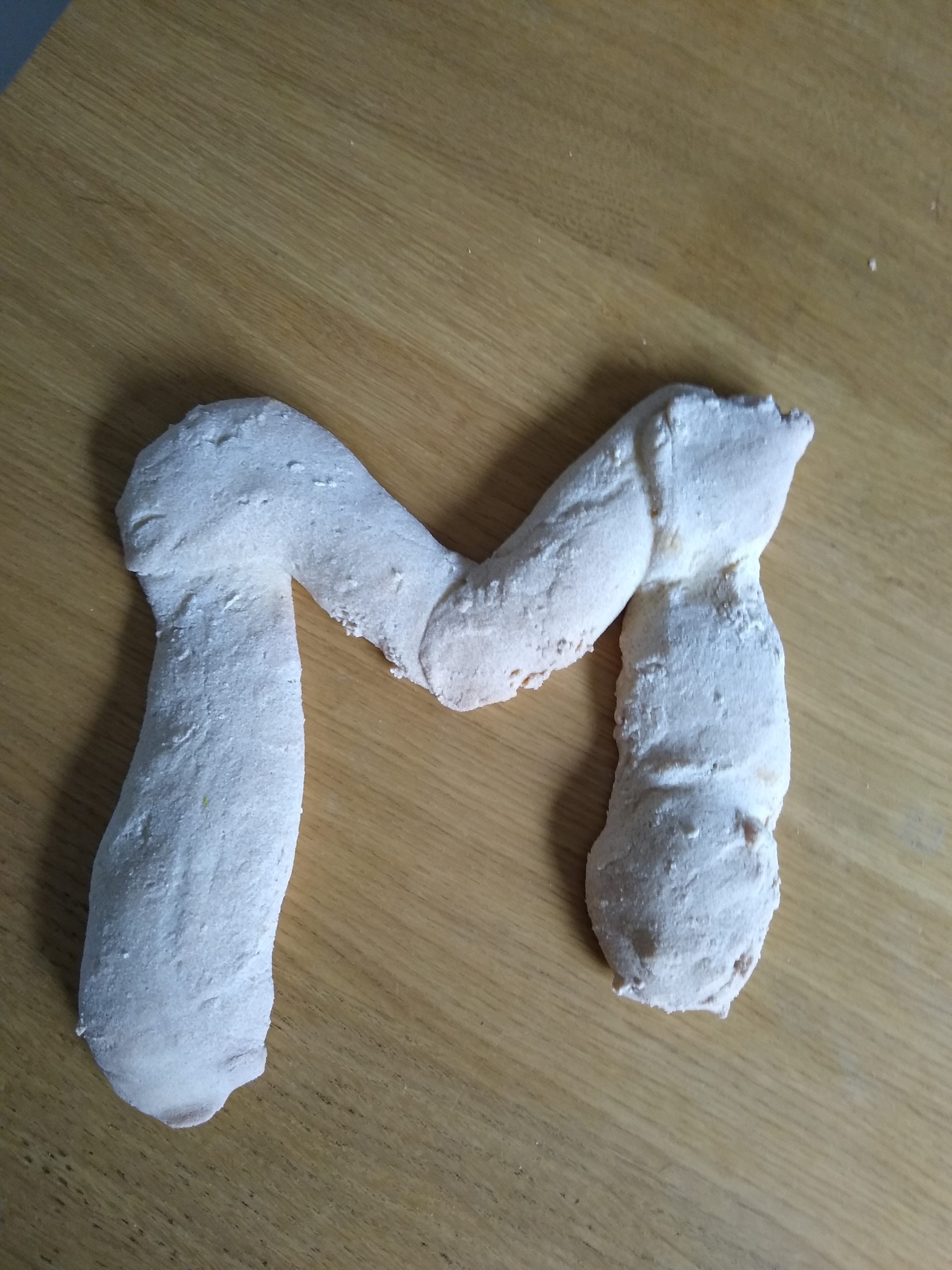 Salt dough creation of an M