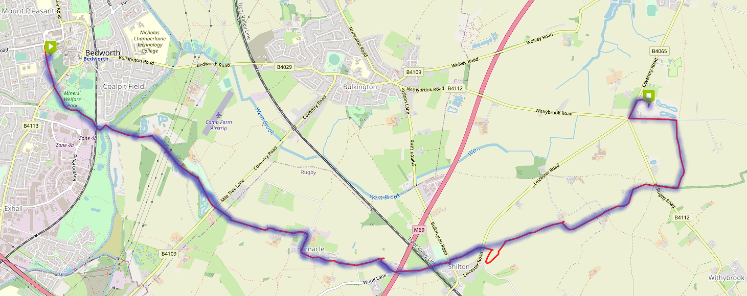 Tracker showing the Saturday walk on a map