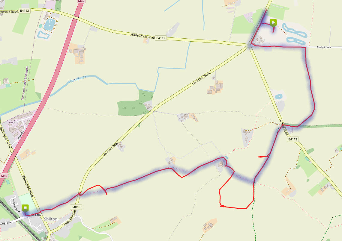 Tracker showing the Sunday walk on a map